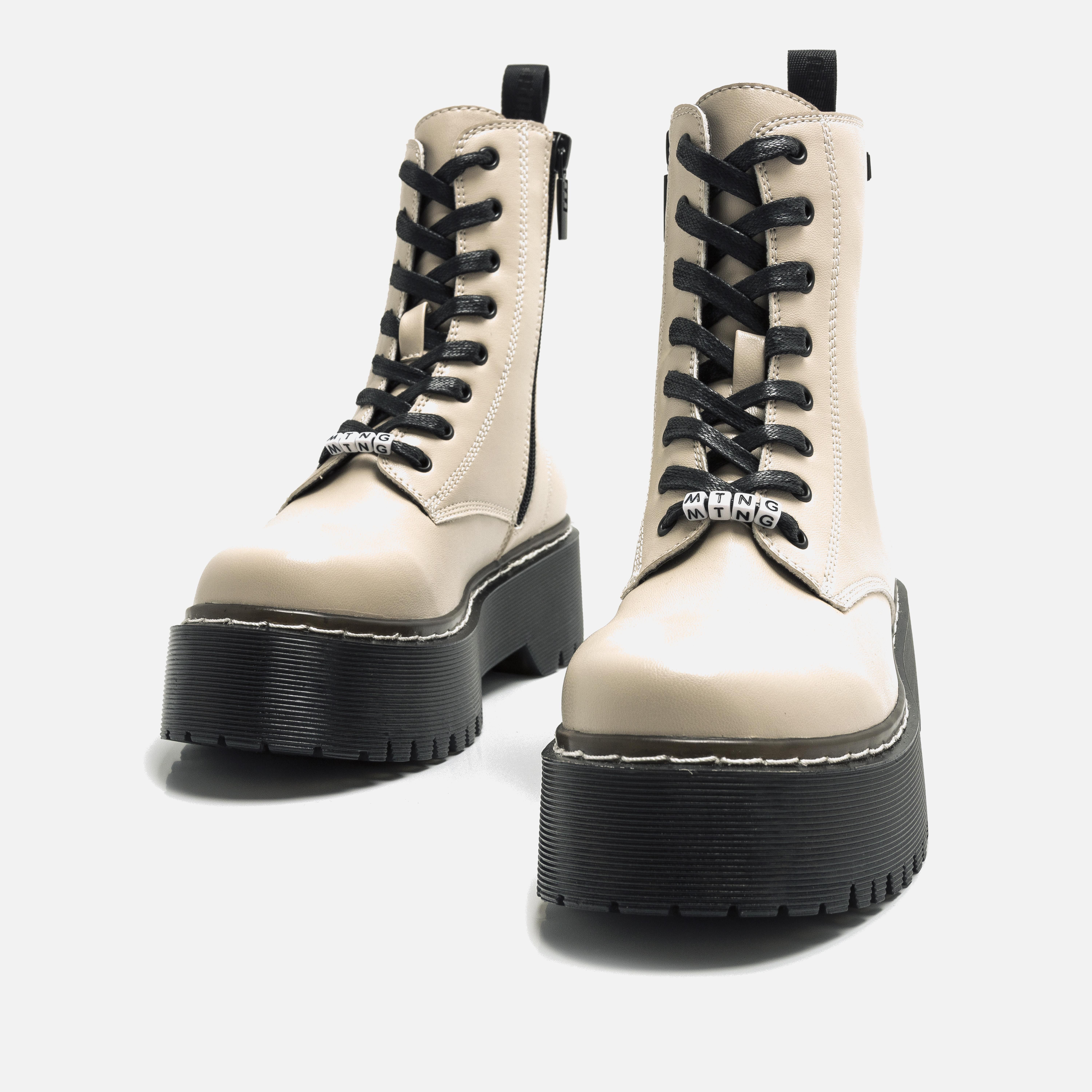 Botines planos beige clearance mujer